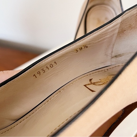 YSL • Tribute 105 Pump canvas leopard Mary Jane heels patent leather platform - Picture 10 of 16